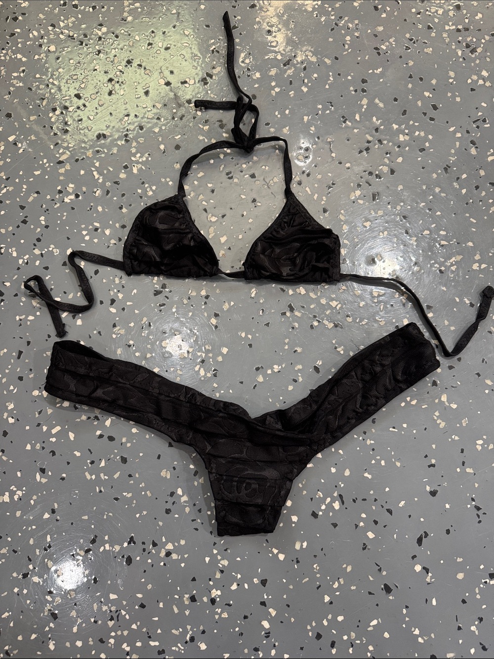 Women's Black Triangle Bikini Set - Unbranded